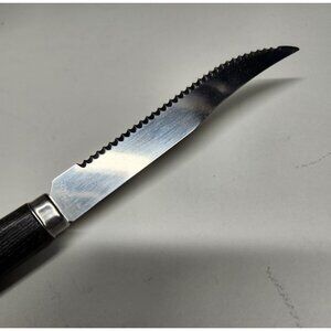 Vintage Quikut 8" Serrated Blade Steak Knife Faux Wood